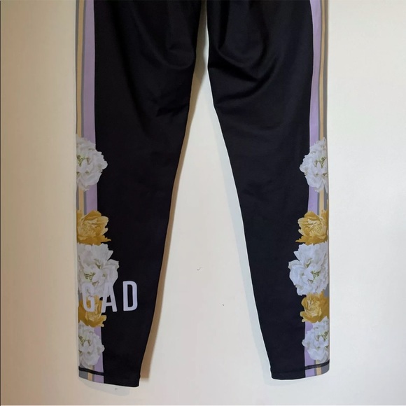 Ladies JAGGAD Leggings Activewear Black Floral Size L Large (12) Gym Coin Pocket - Picture 7 of 7